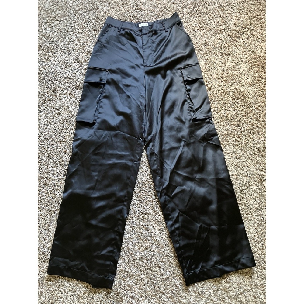 Bagatelle Collection New York Satin Cargo Pants Size Medium Elevated Streetwear